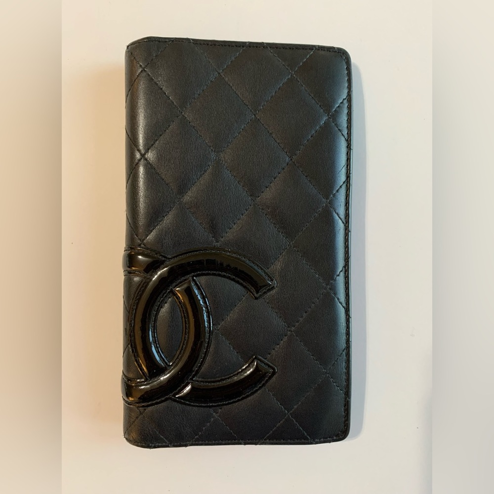 CHANEL Quited Logo long Cambon Wallet